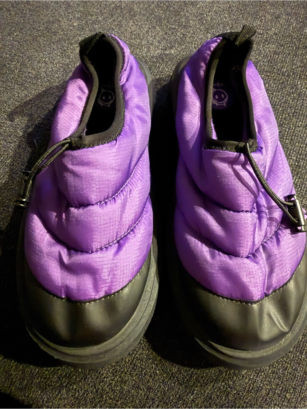 Zara Kids Purple Padded Quilted Puffer Slippers Booties - Size 34 (US 2.5Y)